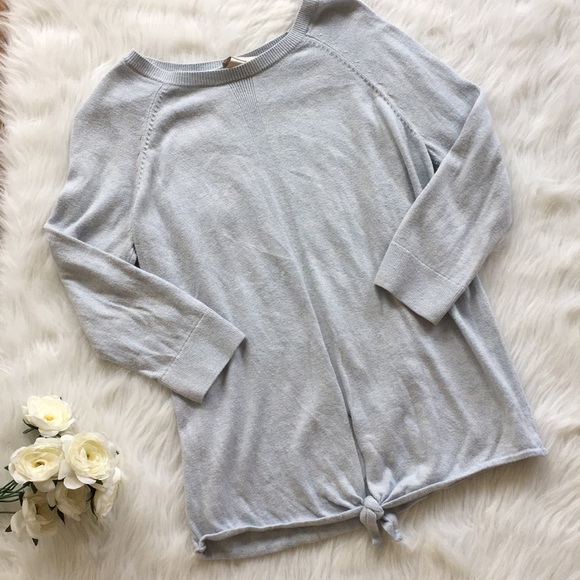 LOFT Sweaters - | LOFT | Light Blue Twist Tie Sweater